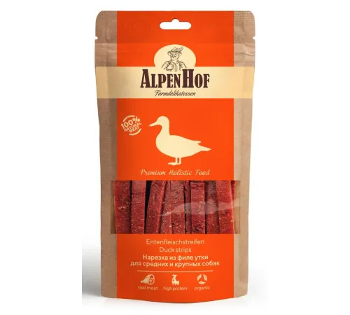 AlpenHof Нарезка из филе утки для средних и крупных собак 80 г