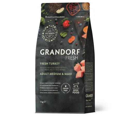 Grandorf Fresh Adult Medium & Maxi (Индейка и батат), 1 кг