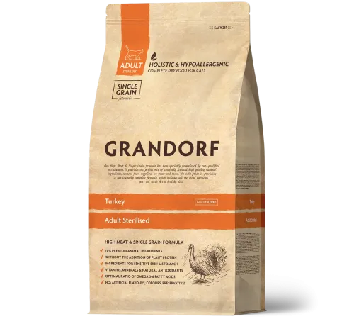 Grandorf Adult Sterilized (Индейка), 400 г new (УЦЕНКА)