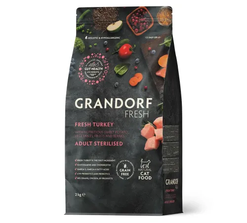 Grandorf Fresh Adult Sterilised (Индейка и батат), 2 кг