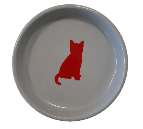 JollyPaw Миска для кошек с рисунком, 0,35 л/15 см, серый