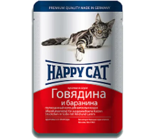 Happy Cat Пауч Говядина Баранина 100 г