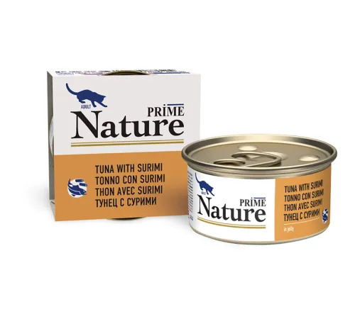 Prime Nature Консервы (Тунец с сурими в желе) для кошек, 85 г