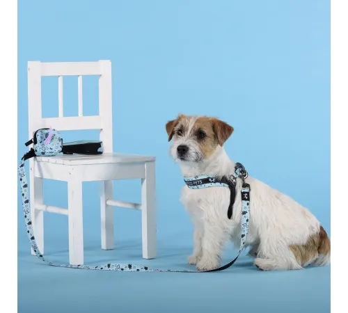 United Pets Поводок Complete me Writing, голубой с рисунком, 16 мм, 140 см