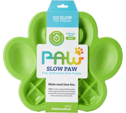 PetDreamHouse Миска для медленного кормления PAW Slow Feeder, зеленая