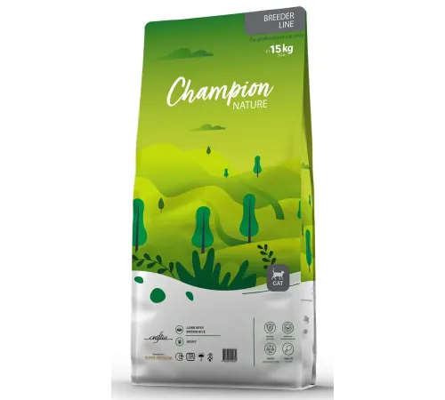 Craftia Champion Nature Super Adult Cat (Ягненок с бурым рисом), 15 кг