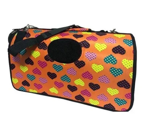 For Friends Сумка-переноска Bright hearts, M, 22*43*25 см