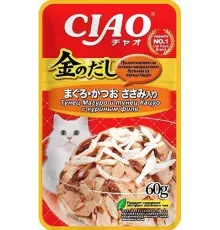 INABA CIAO Kinnodashi Тунец Магуро и Кацуо с куриным филе, 60 г