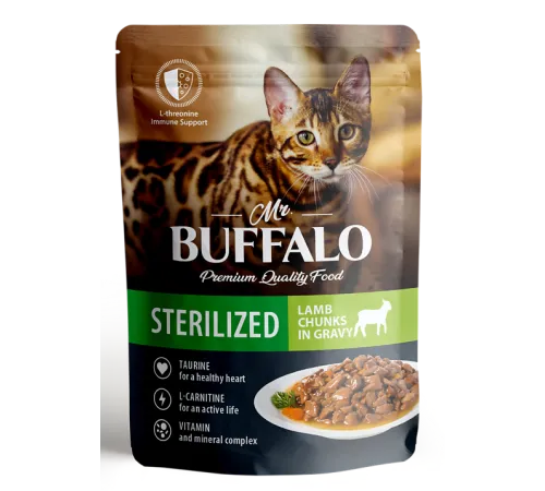 Mr. Buffalo Sterilized Cat (Ягненок в соусе), 85 г