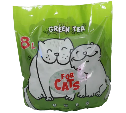 FOR CATS Наполнитель силикагелевый (зеленый чай), 4 л