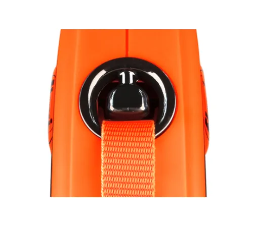 Поводок-рулетка Flexi Xtreme, лента, черный/оранжевый, XS, 3 м