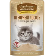 Деревенские лакомства Паштет для котят Отборный лосось, 70 г