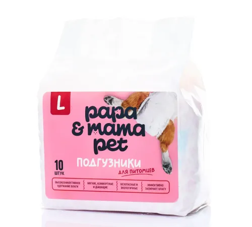 Papa&Mama Pet Подгузники для питомцев, L (6-17кг)10шт