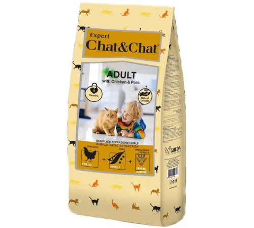 Chat&Chat Expert Adult Cat (Курица и горох), 14 кг