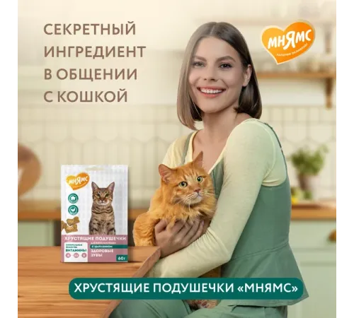 Мнямс Хрустящие подушечки Здоровые зубы, 60 г