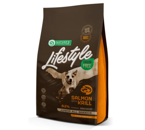 Nature's Protection Lifestyle Junior Dog (Лосось и криль), 1,5 кг