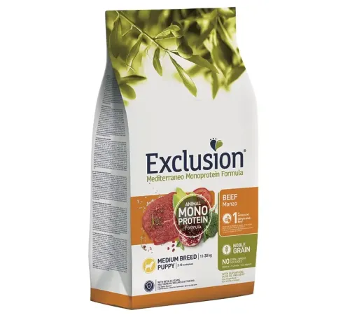 Exclusion Monoprotein Noble Grain Puppy Medium (Говядина), 3 кг
