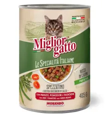 Miglior gatto Консервы Le Specialità Italiane (Говядина, помидор и фасоль в соусе), 405 г