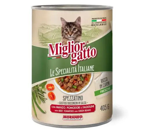 Miglior gatto Консервы Le Specialità Italiane (Говядина, помидор и фасоль в соусе), 405 г