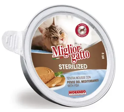 Miglior Gatto Sterilized Мусс со средиземноморской рыбой, 85 г