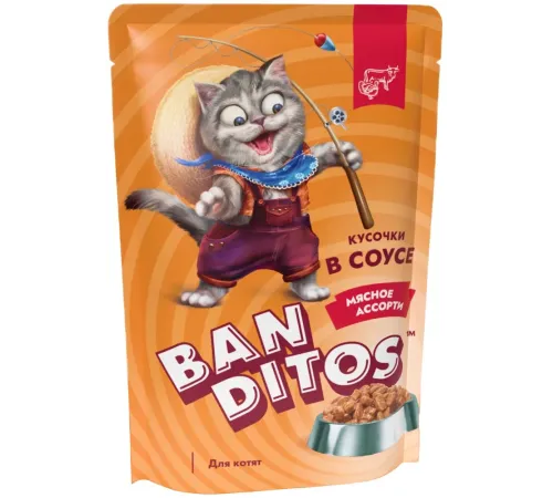 Banditos Кусочки в соусе для котят (Мясное ассорти), 75 г