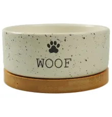 Mr.Kranch Миска керамическая Bamboo WOOF белая, 470 мл