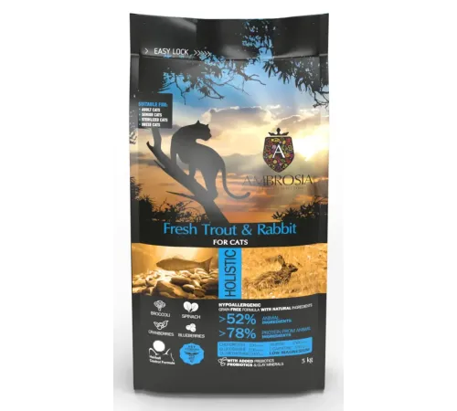 AMBROSIA Sterilized Cat (Форель, кролик), 1,5 кг