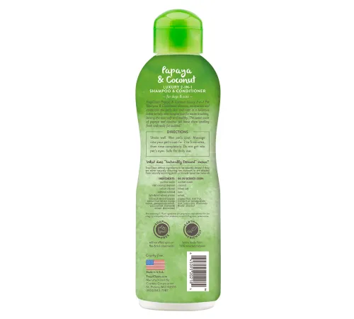 Tropiclean Шампунь-кондиционер Luxury 2-in-1 Papaya & Coconut, 355 мл