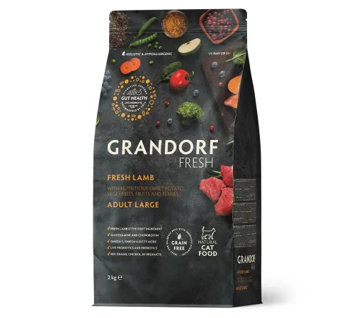 Grandorf Fresh Adult Cat Large Breed (Ягненок и батат), 2 кг