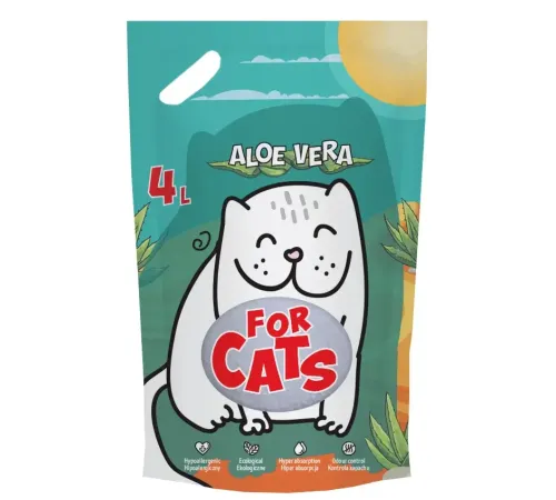 FOR CATS Наполнитель силикагелевый (алое вера), 4 л