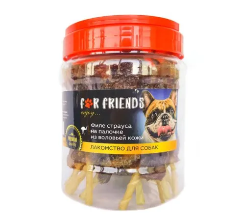 For Friends Филе страуса на палочке из воловьей кожи 500 г