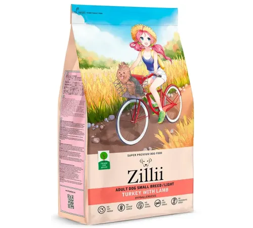 ZILLII Adult Dog Small Breed Light (Индейка с ягнёнком), 800 г