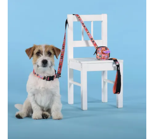 United Pets Поводок Complete me Forever, оранжевый с рисунком, 20 мм, 140 см