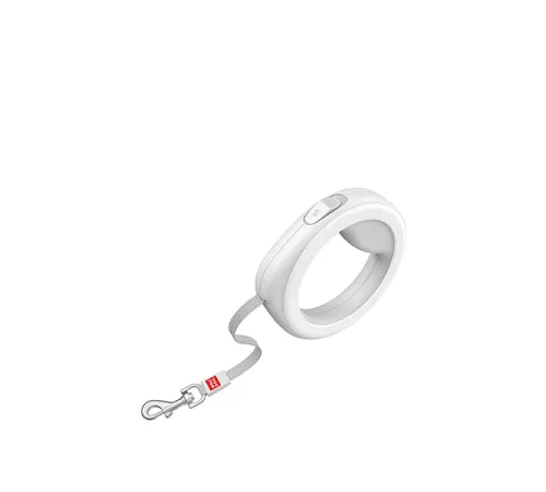 Поводок-рулетка круглая Collar WAUDOG, светло-серый/белый XS-M