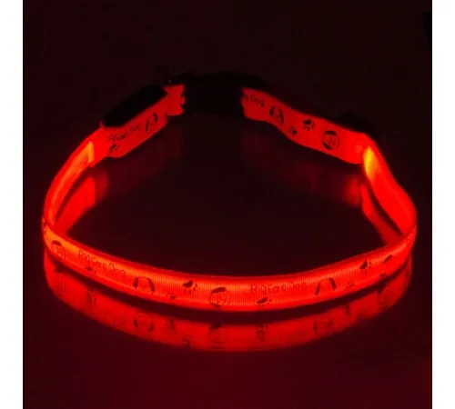 ZooOne Ошейник USB Собачки и лапки, S 15 мм/18-28 см