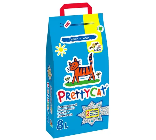PrettyCat Наполнитель глиняный с део-кристаллами Aroma Fruit, 4 кг (8 л)