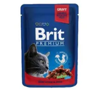Brit Premium Cat Pouches with Beef Stew & Peas 100 г х 10 шт