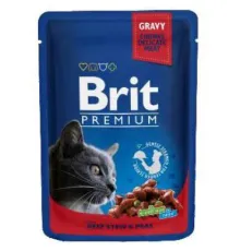 Brit Premium Cat Pouches with Beef Stew & Peas 100 г х 10 шт
