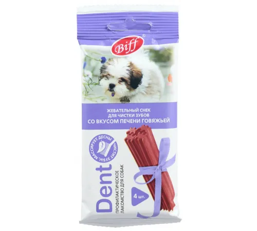 ТИТБИТ Жевательный снек DENT со вкусом говяжьей печени, 40 г