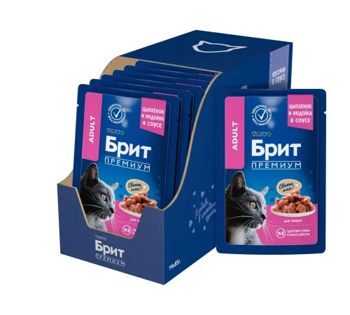 Брит Премиум Пауч для кошек (Курица, индейка), 85 г