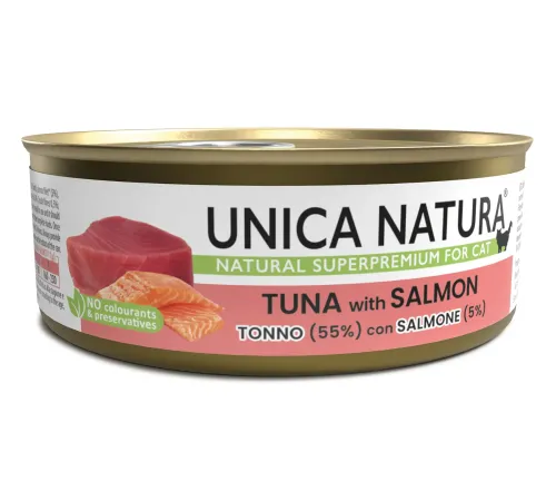 Unica Natura Консерва для кошек (Тунец, лосось), 70 г