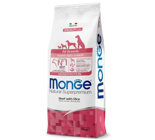 Monge Dog Speciality Puppy & Junior All Breeds (Говядина, рис), 12 кг