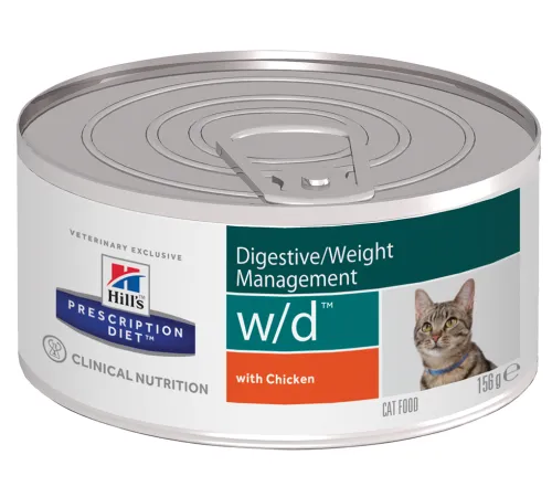 Hill's w/d Digestive/Weight Management для кошек с курицей, 156 г