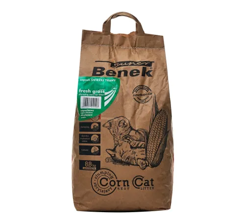 Super Benek Corn Cat кукурузный (Свежая трава), 14 л
