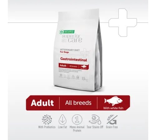 Nature's Protection Vet Diet Gastrointestinal Adult Dog (Белая рыба), 1,5 кг