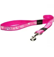 Поводок Rogz Fancy Dress Pink Paw M 16 мм/1,4 м