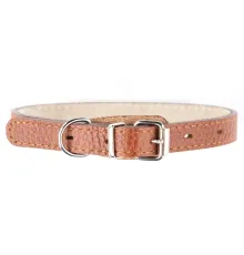 Mr.Kranch Ошейник кожаный прямой, коричневый, 33-40 см