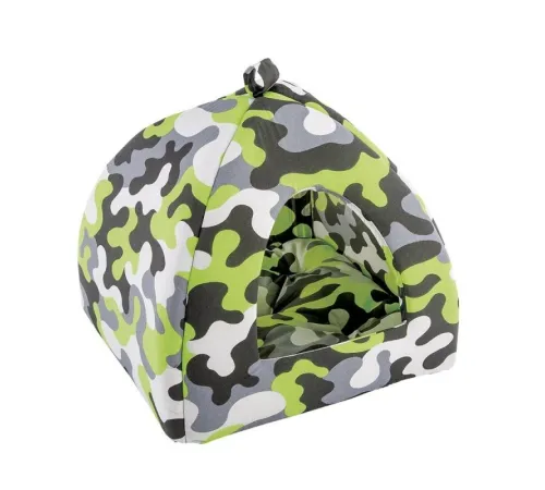 Домик-юрта Ferplast TIPI Medium, хаки с салатовым