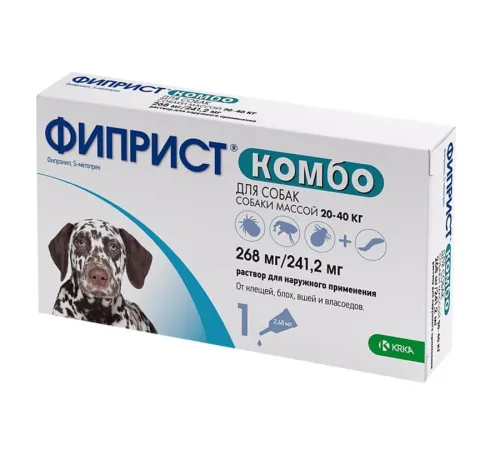 KRKA Фиприст Комбо для собак свыше 40 кг 402 мг/361,8 мг срок до 04.2026 г