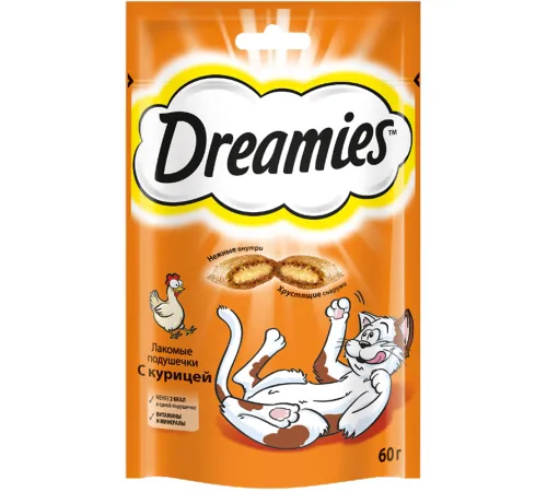 Dreamies Подушечки для кошек с курицей 60 г